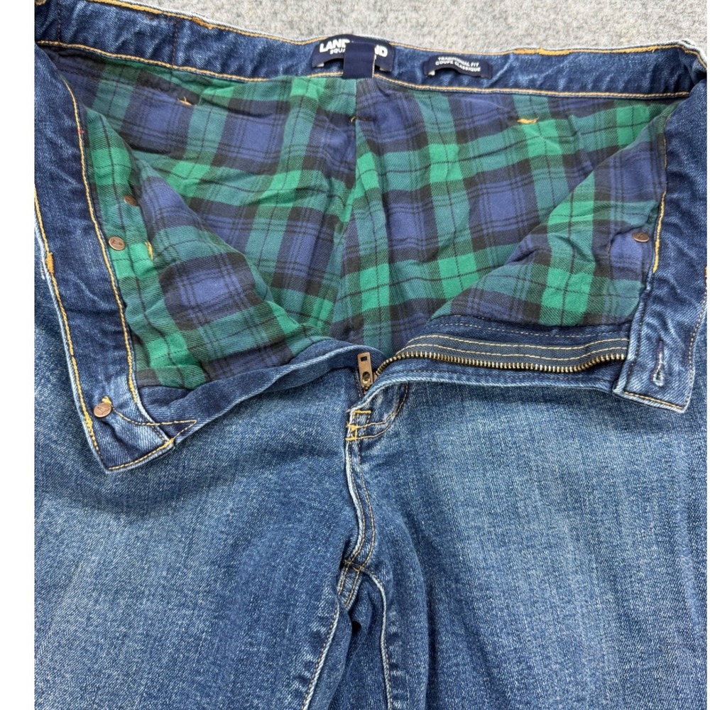 Lands End Square Rigger Flannel Lined Jeans Plaid Traditional Fit Mens 36x31 - Picture 6 of 9